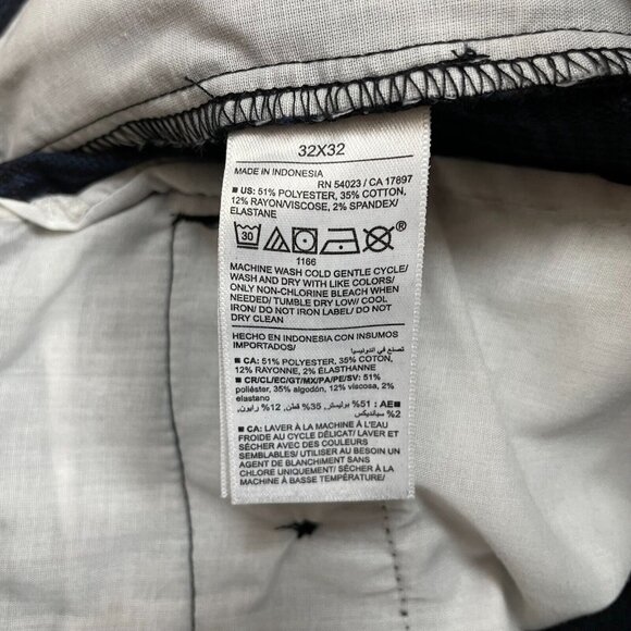 Old Navy Pants 32x32 Blue Plaid Slim Leg Built-In Flex Men's - Picture 11 of 11